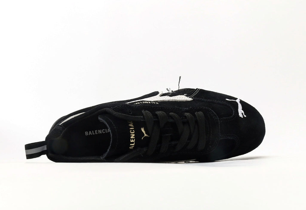 Balenciaga x Puma Speedcat Suede Distressed Black White