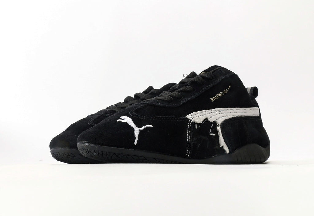 Balenciaga x Puma Speedcat Suede Distressed Black White