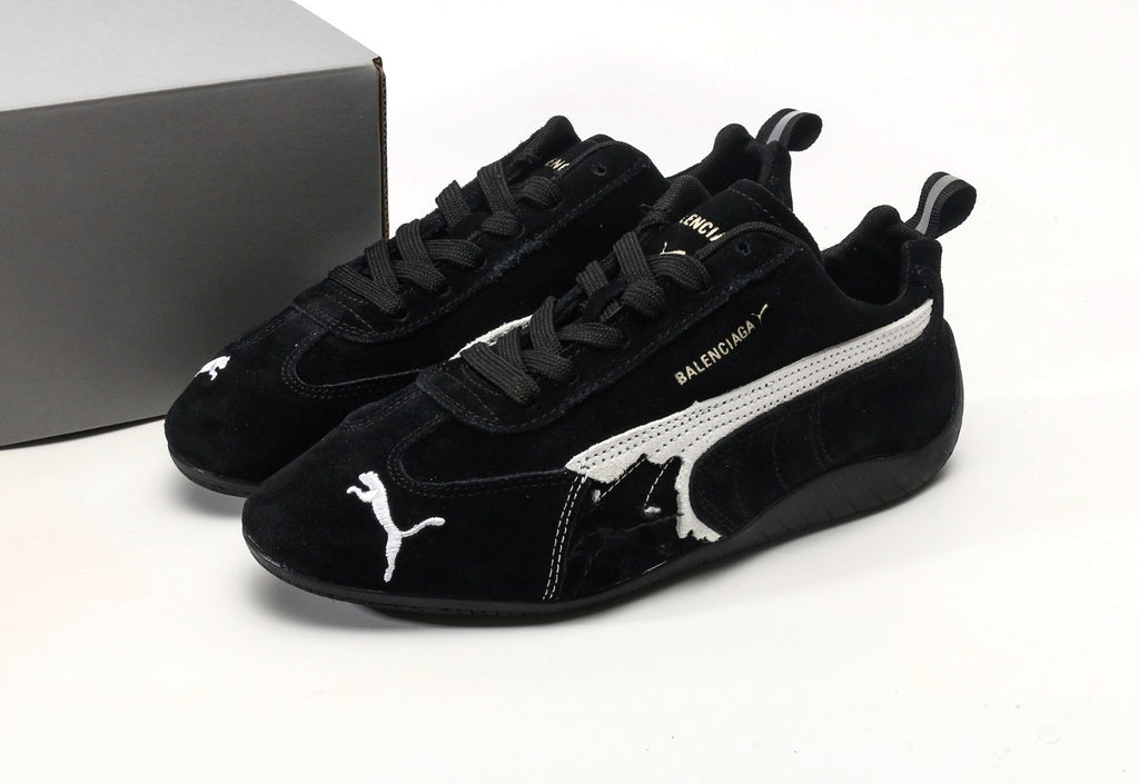 Balenciaga x Puma Speedcat Suede Distressed Black White