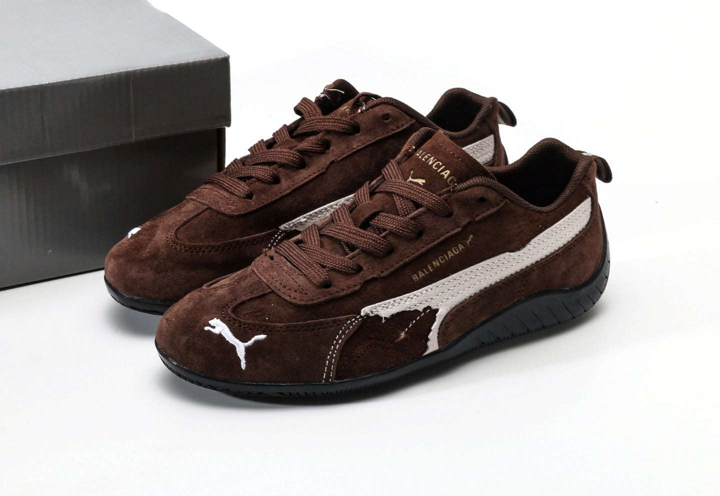 Balenciaga x Puma Speedcat Suede Distressed Brown