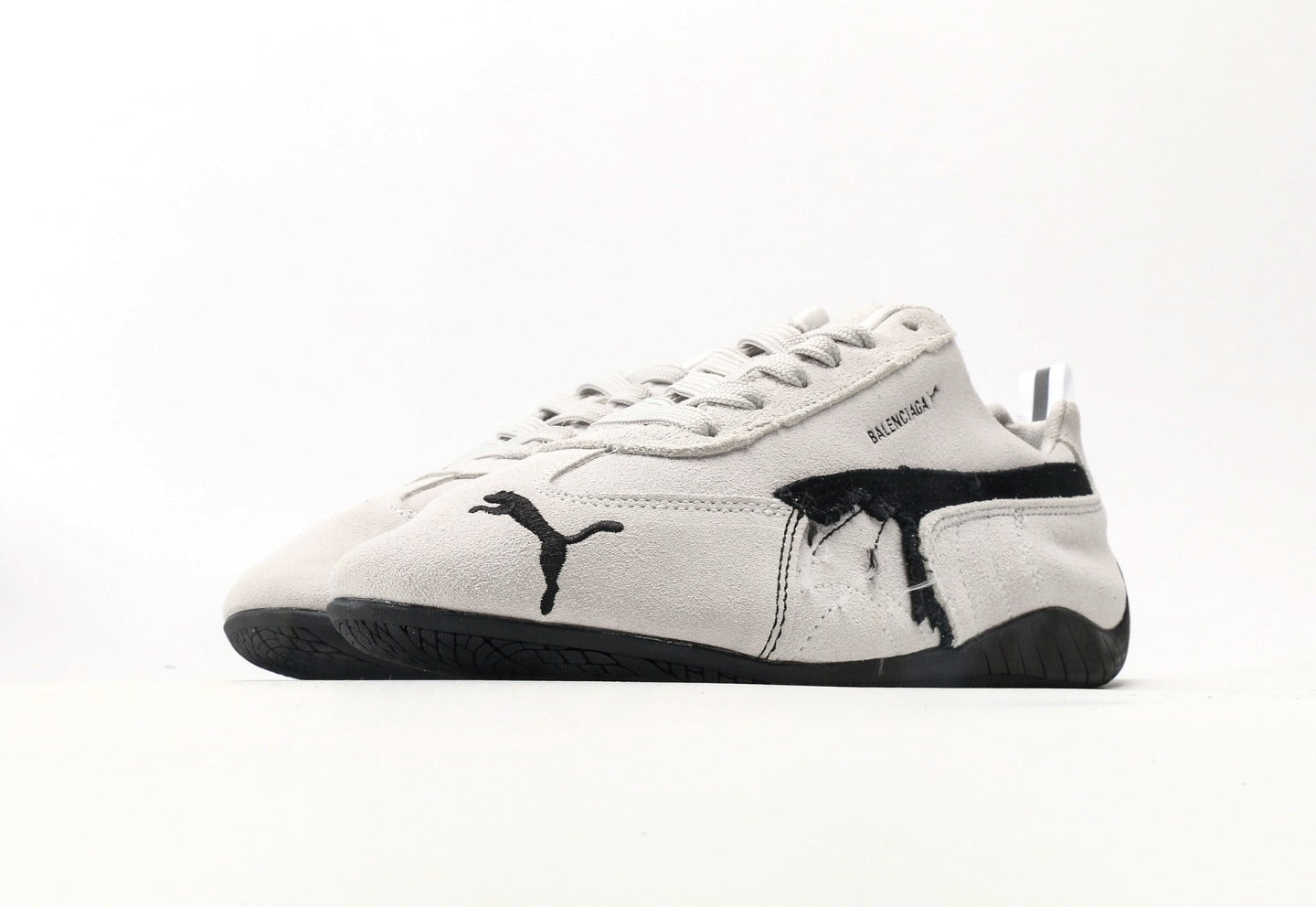 Balenciaga x Puma Speedcat Suede Distressed White Black