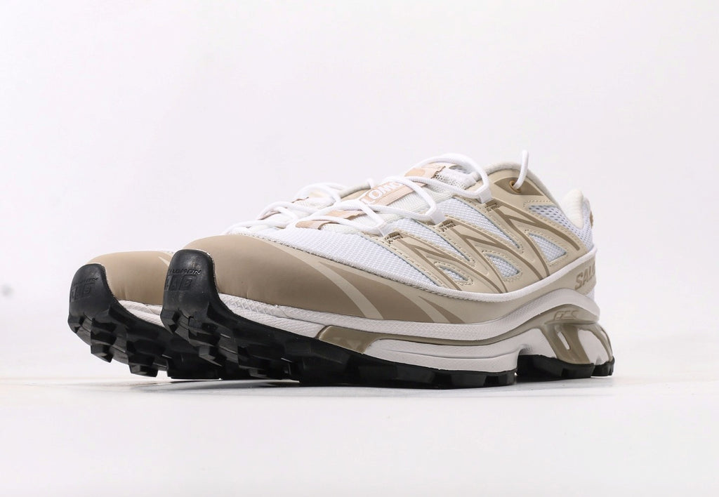 Salomon XT-6 Expanse in White, Rainy Day, & Oxford Tan