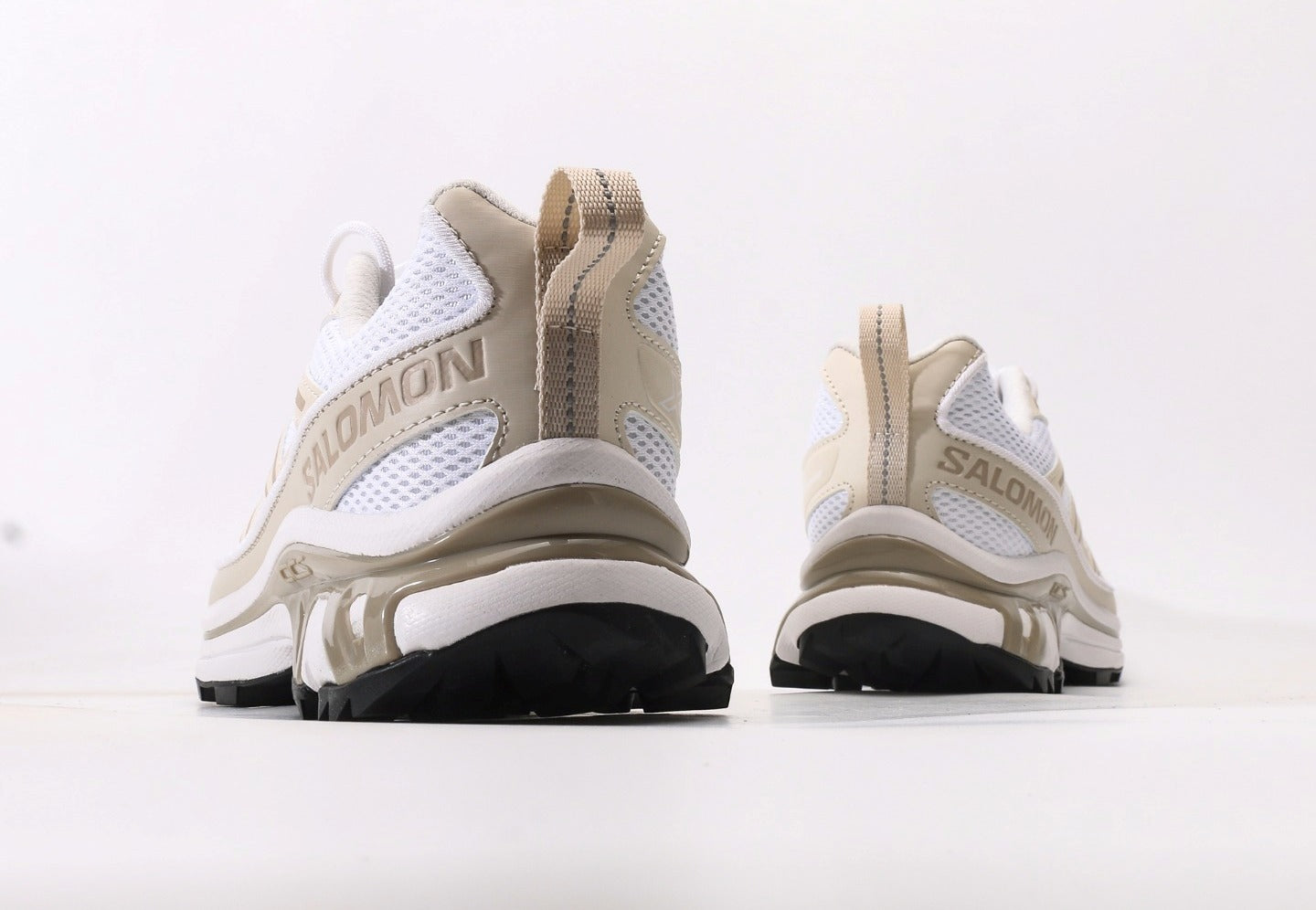 Salomon XT-6 Expanse in White, Rainy Day, & Oxford Tan