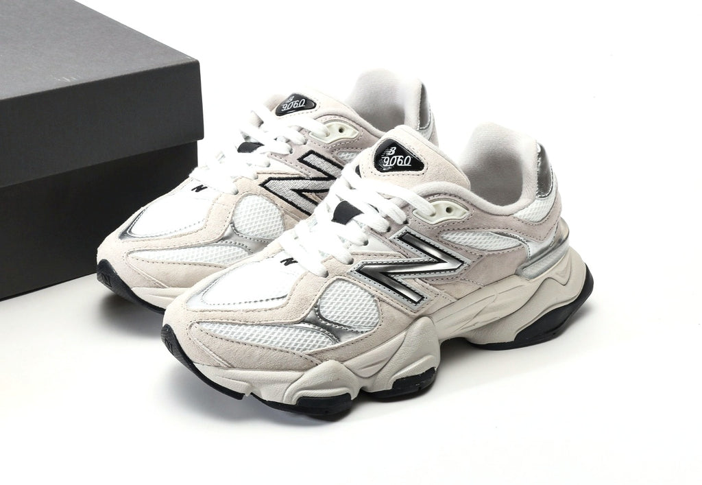 New Balance 9060 White Black Metallic Silver