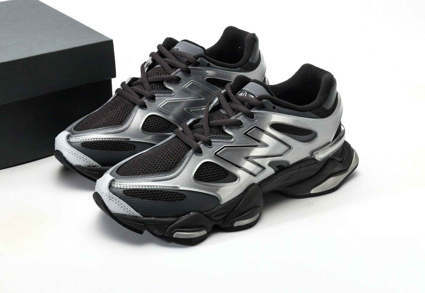 New Balance 9060 X Silver Metallic Black Cement