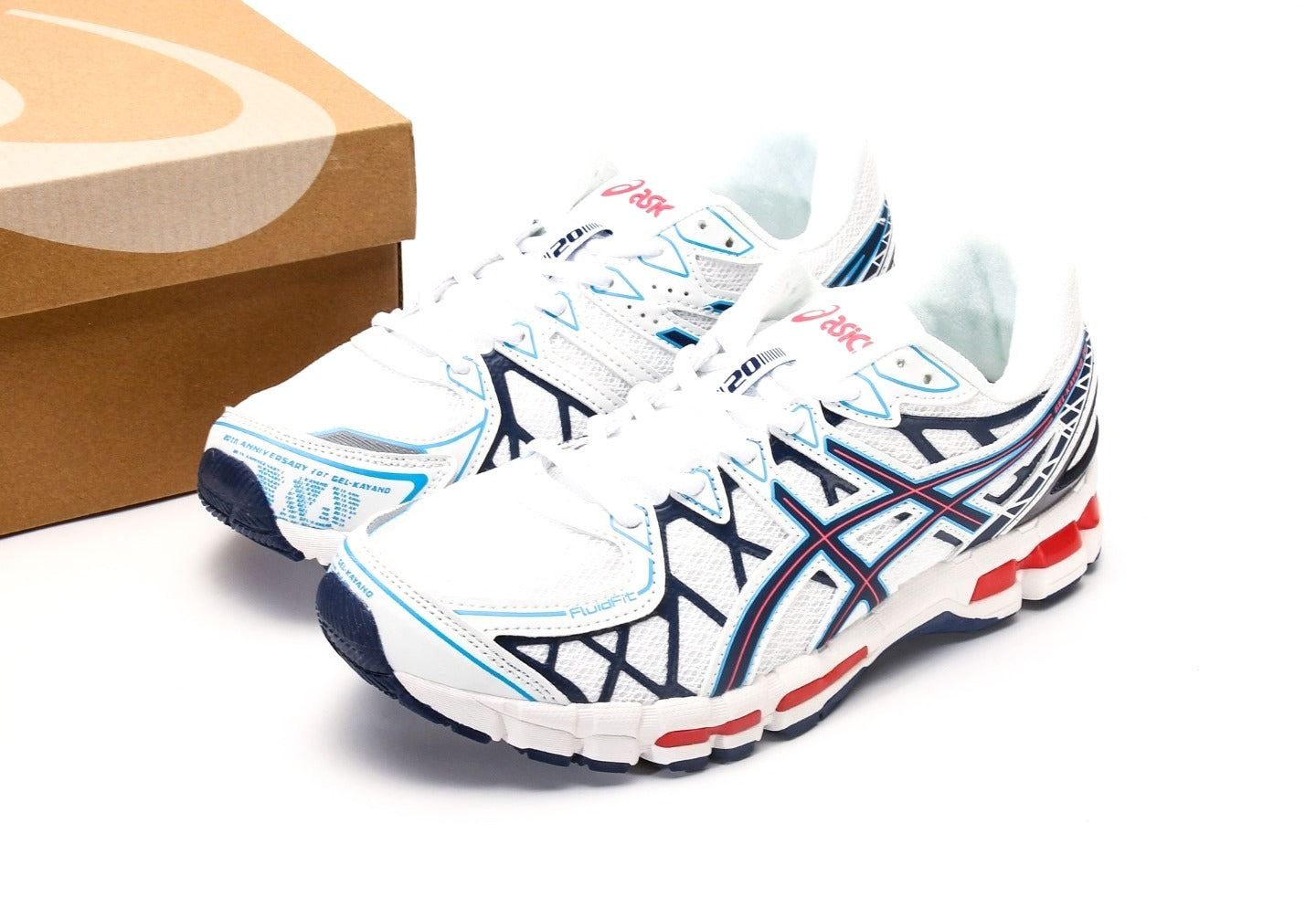 ASICS Gel-Kayano 20 Cream Blue Red