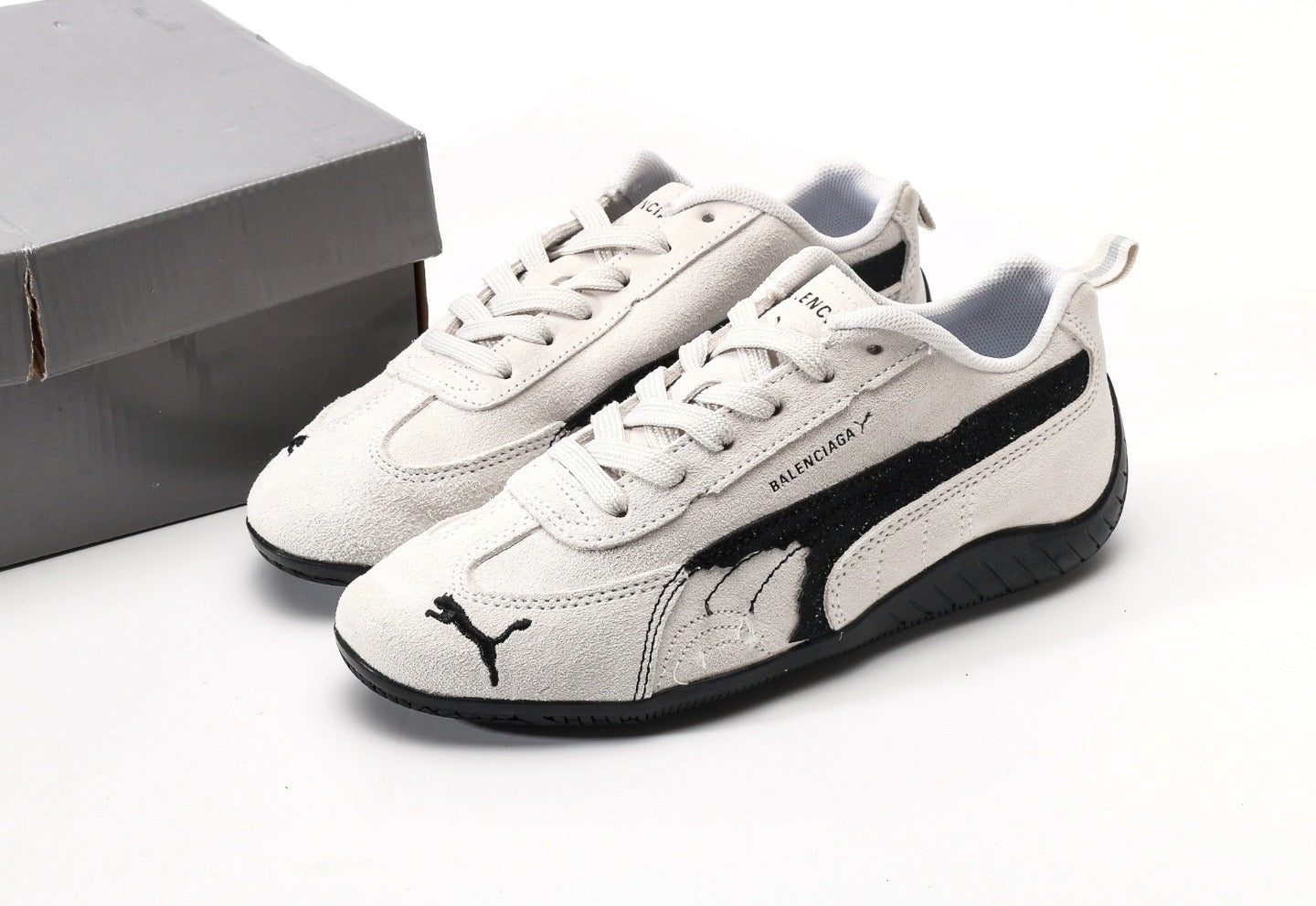 Balenciaga x Puma Speedcat Suede Distressed White