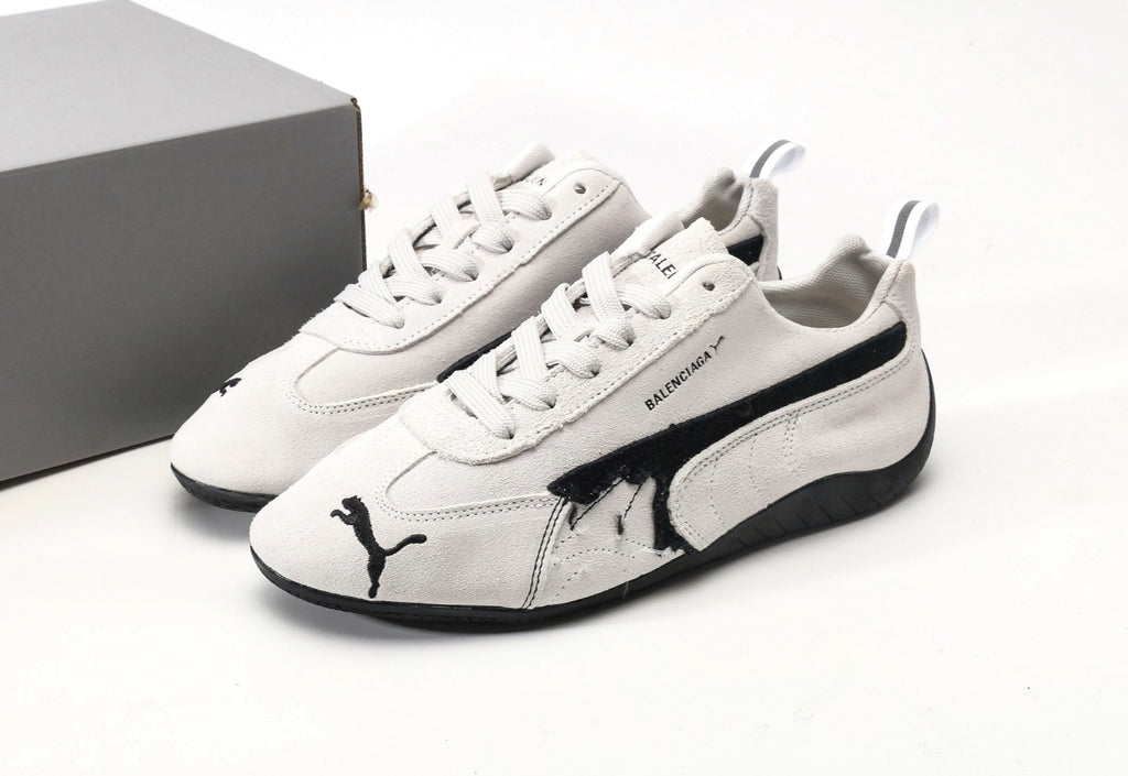 Balenciaga x Puma Speedcat Suede Distressed White Black