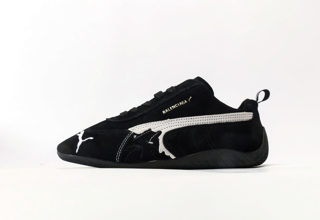 Balenciaga x Puma Speedcat Suede Distressed Black White