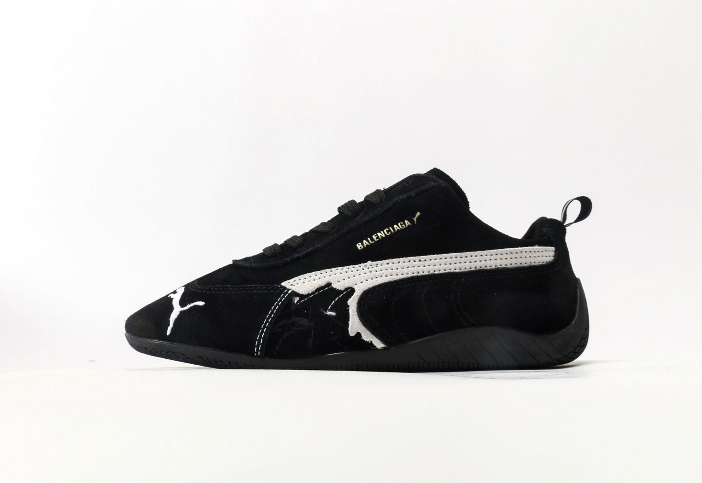 Balenciaga x Puma Speedcat Suede Distressed Black White