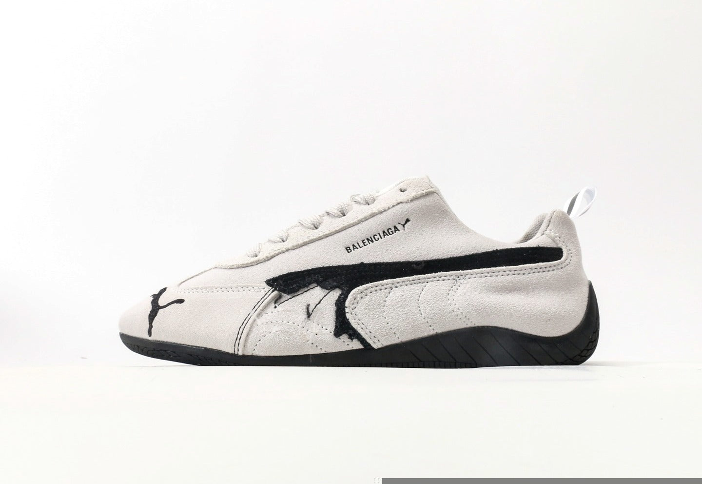 Balenciaga x Puma Speedcat Suede Distressed White Black