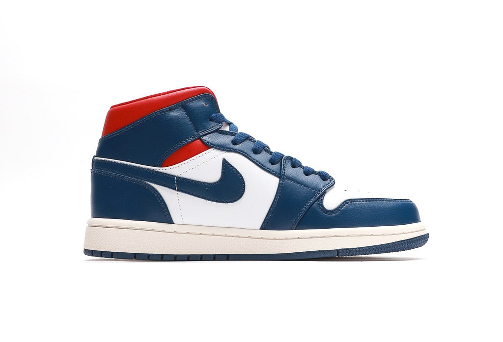 Air Jordan 1 Mid French Blue Gym Red