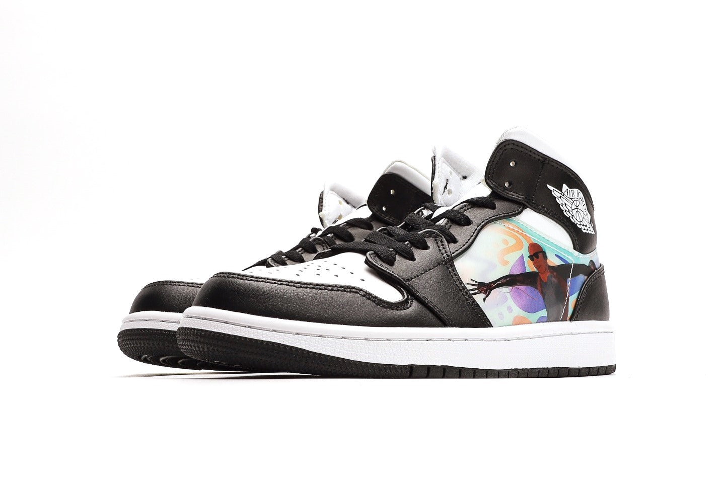 Air Jordan 1 Mid Hologram Black White