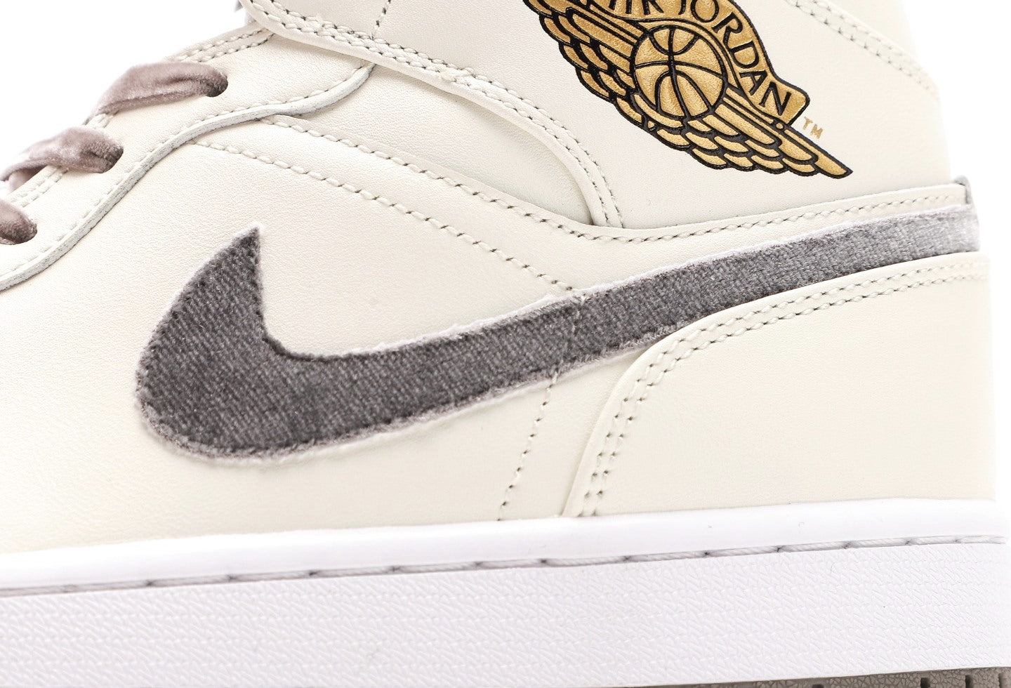 Air Jordan 1 Mid GS "Grey Velvet Toe"