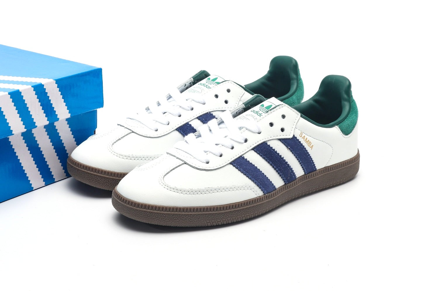 Samba OG 'White Navy Collegiate Green"