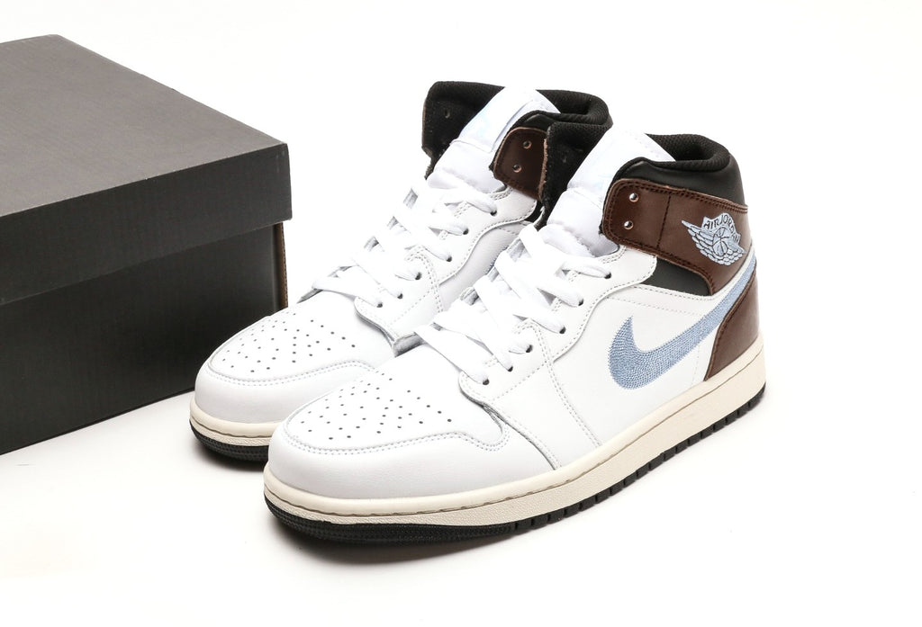Air Jordan 1 Mid SE GS 'White Blue Grey'