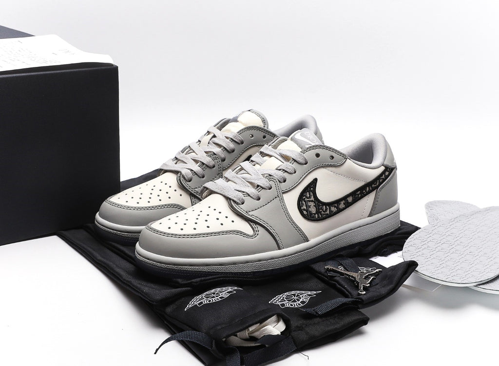 Dior x Air Jordan 1 Low "Wolf Grey" [PK GOD]