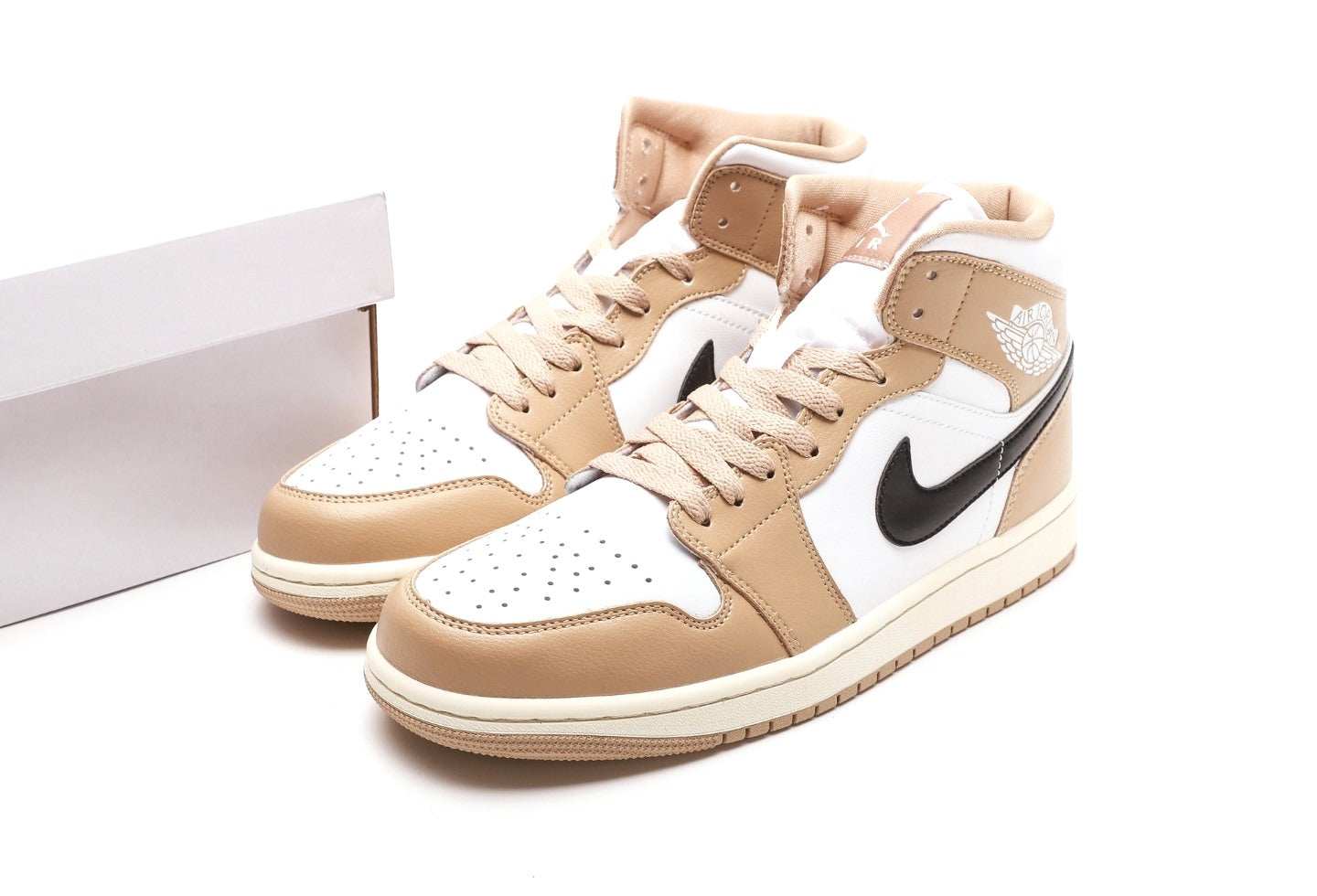 Air Jordan 1 Mid Tan Black
