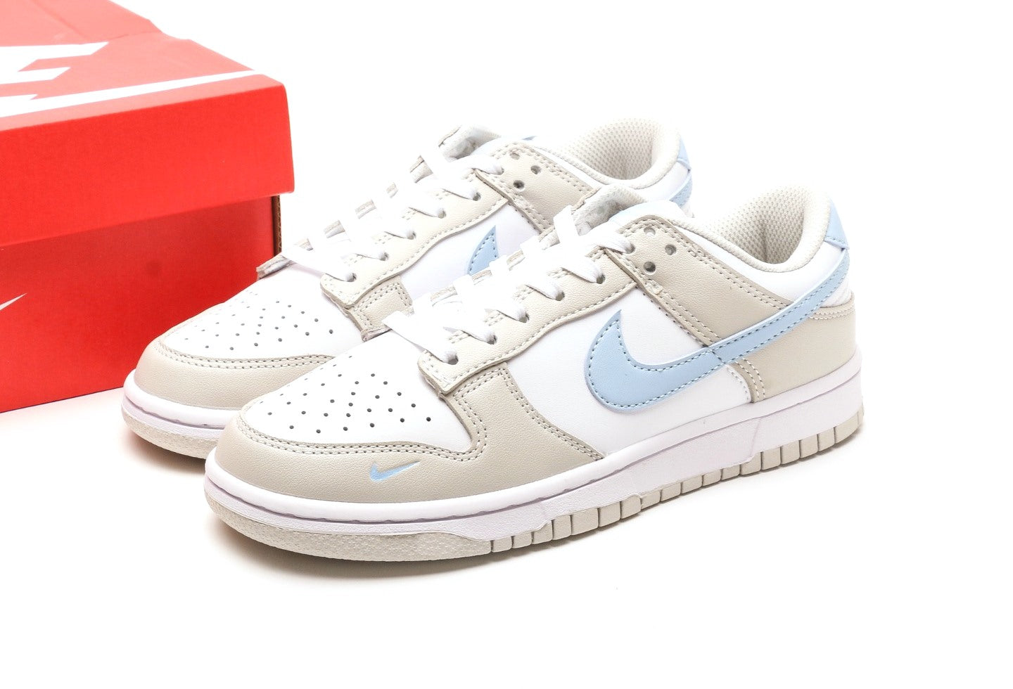 Dunk Low Grey Blue Mini Swoosh