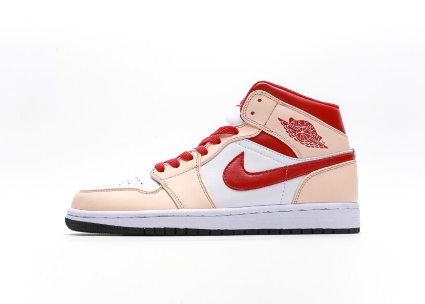 Air Jordan 1 Mid GS Beige Red