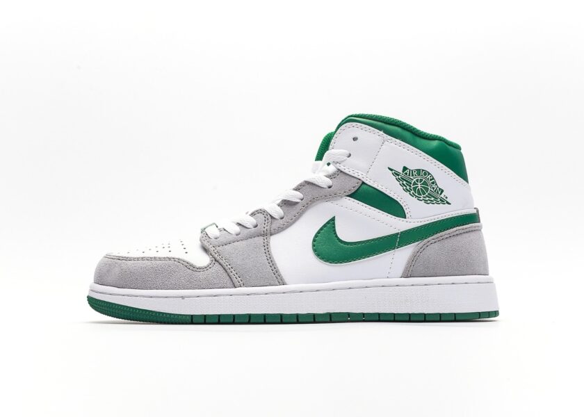 Air Jordan 1 Mid White Green Grey