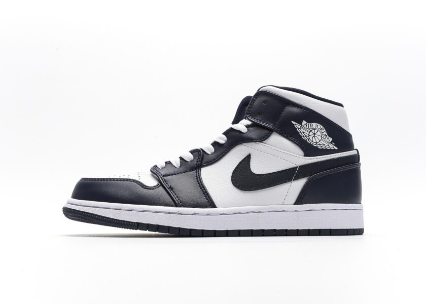 Air Jordan 1 Mid White Metallic Gold Obsidian