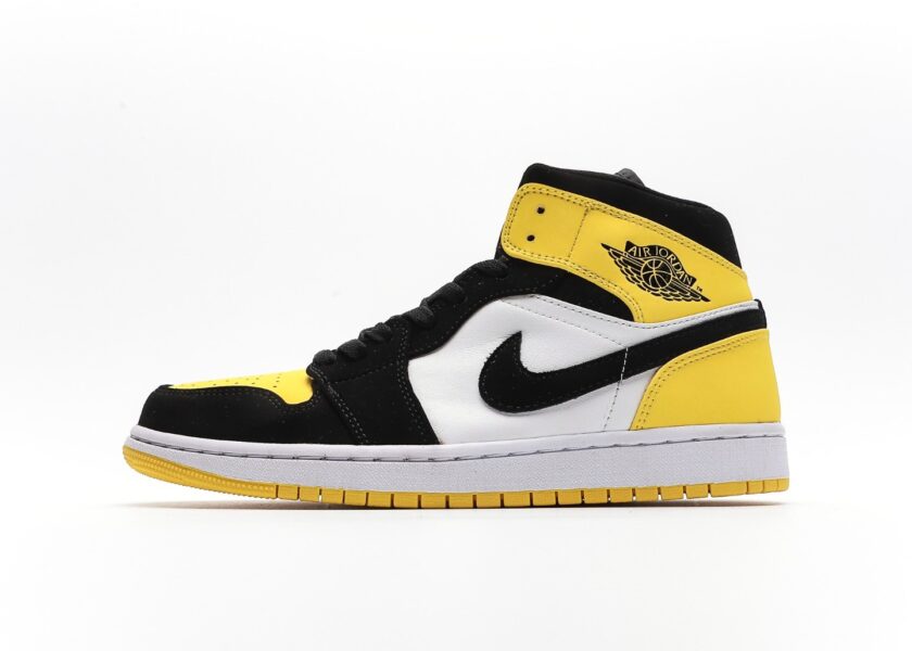 Air Jordan 1 Mid Yellow Toe Black