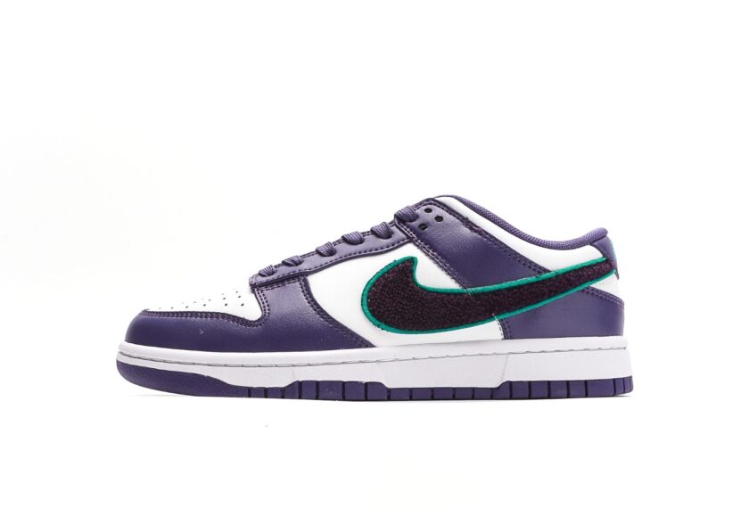 Dunk Low Chenille Swoosh Purple White