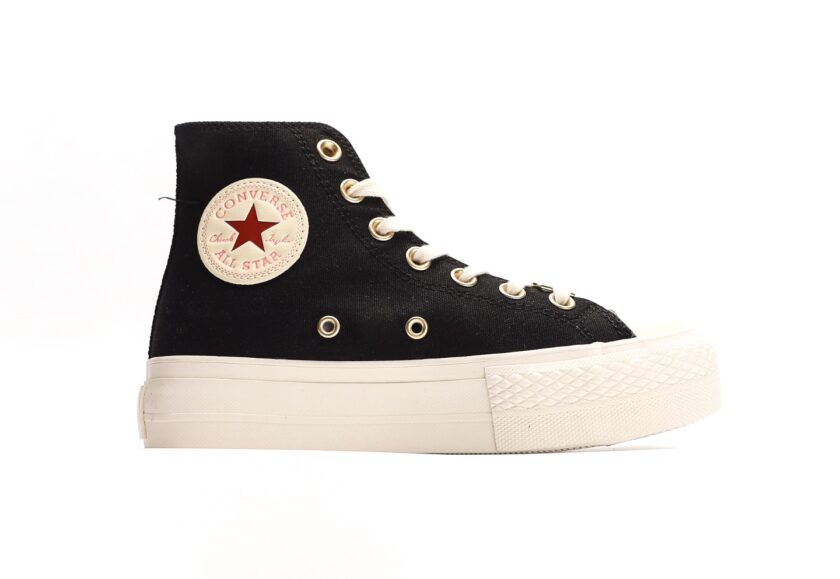 Chuck Taylor All Star Lift Platform Hearts in Black Egret - Image 2