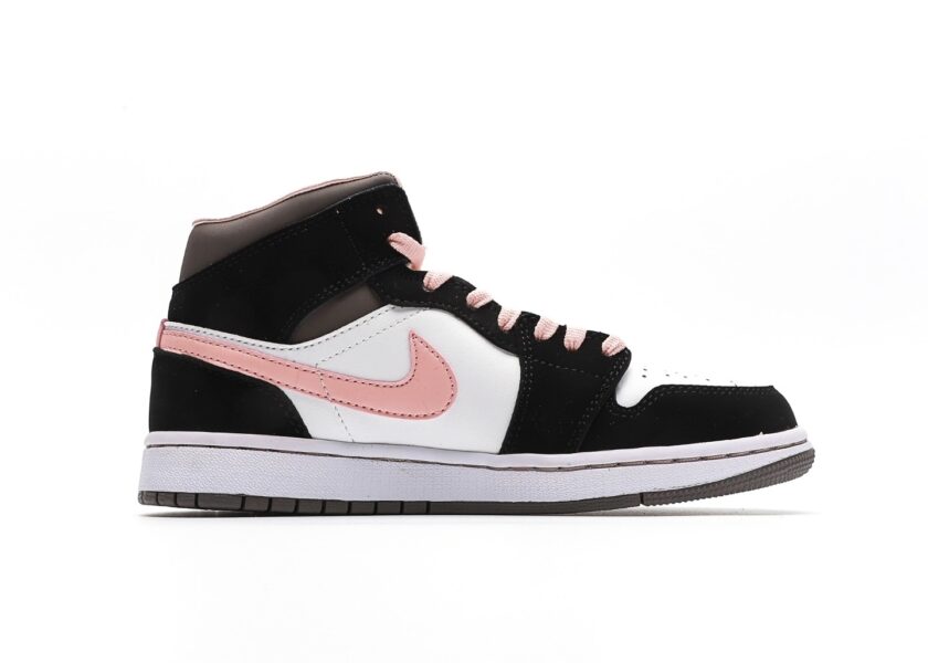 Air Jordan 1 Mid White Black Pink - Image 2