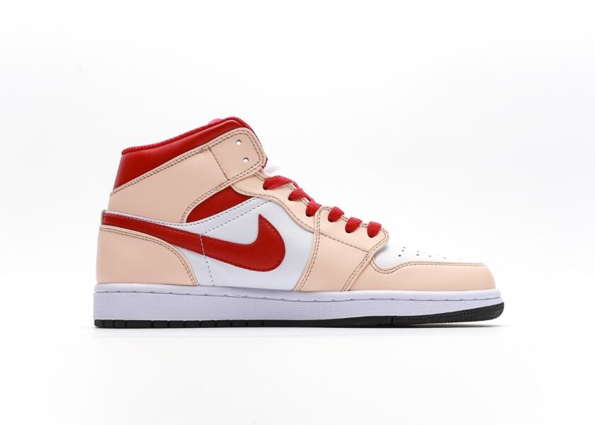 Air Jordan 1 Mid GS Beige Red - Image 2