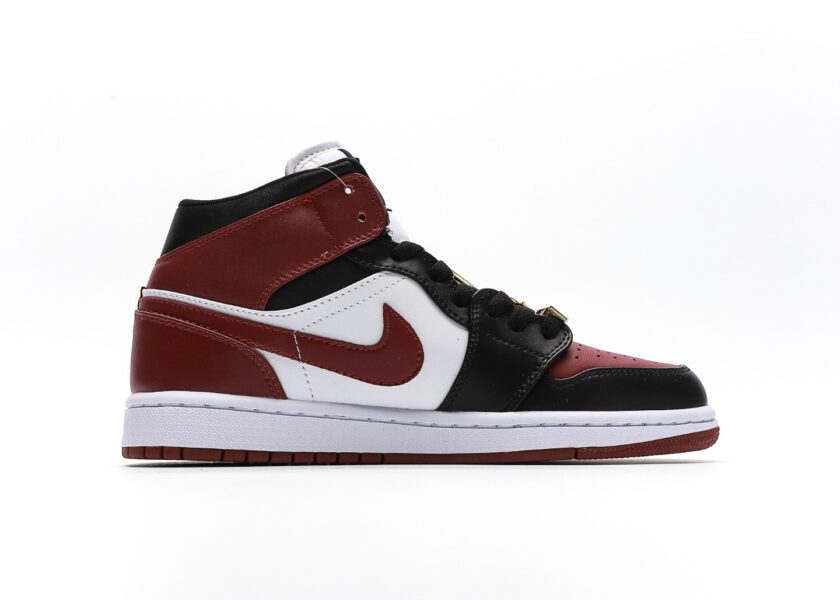 Air Jordan 1 Mid WMNS Maroon Black Gold - Image 2