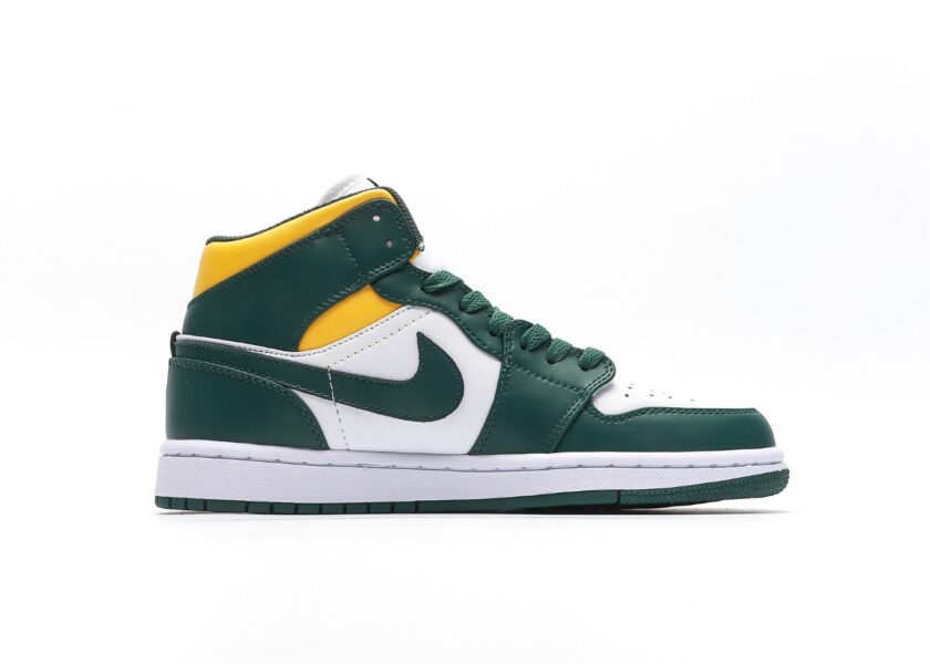 Air Jordan 1 Mid Green Yellow - Image 2