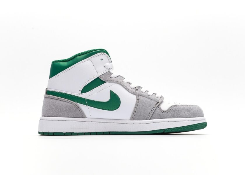 Air Jordan 1 Mid White Green Grey - Image 2