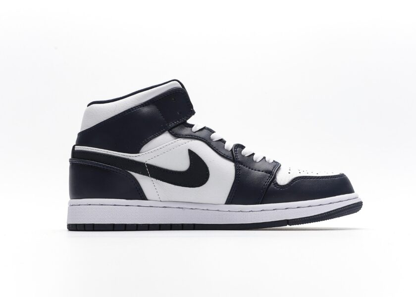 Air Jordan 1 Mid White Metallic Gold Obsidian - Image 2