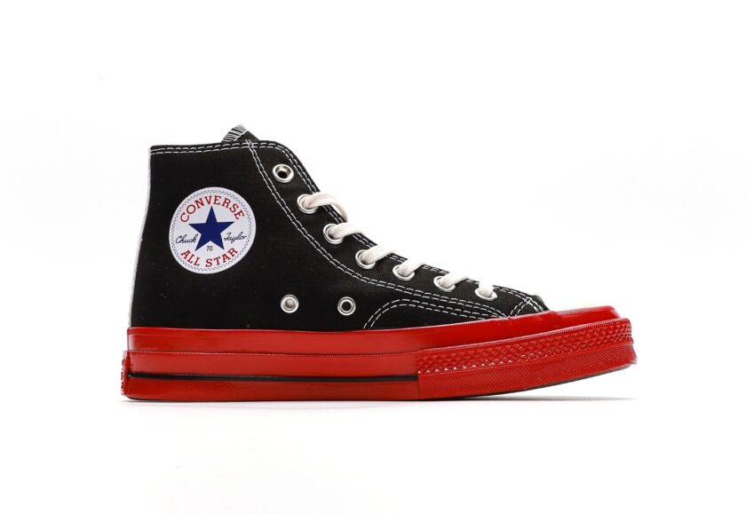 Comme Des Garçons Play X Chuck 70 High Black Red - Image 2