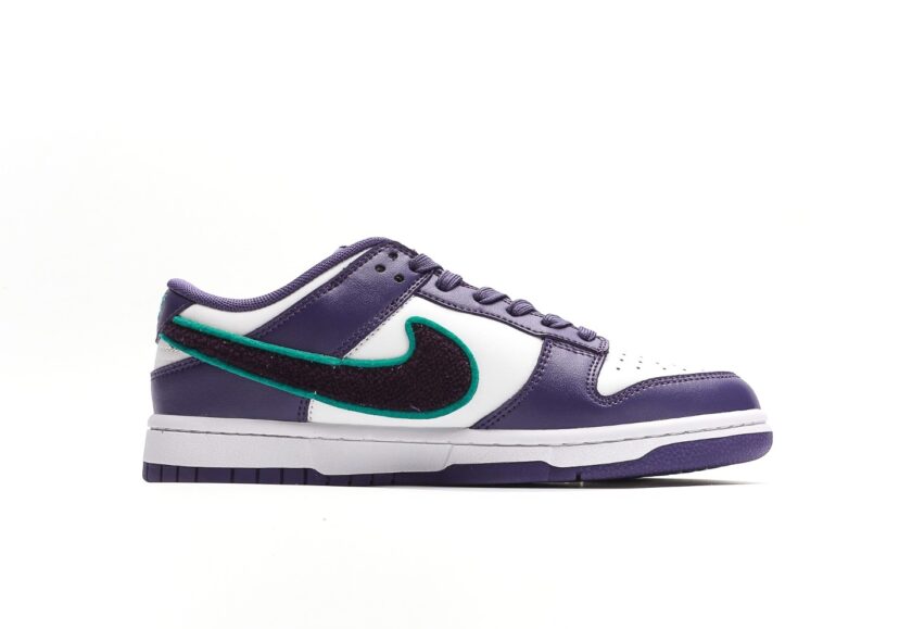 Dunk Low Chenille Swoosh Purple White - Image 2