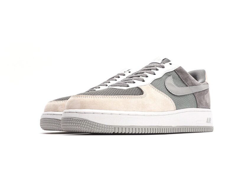 Custom Air Force 1 Low Dark Grey White Light Grey - Image 5