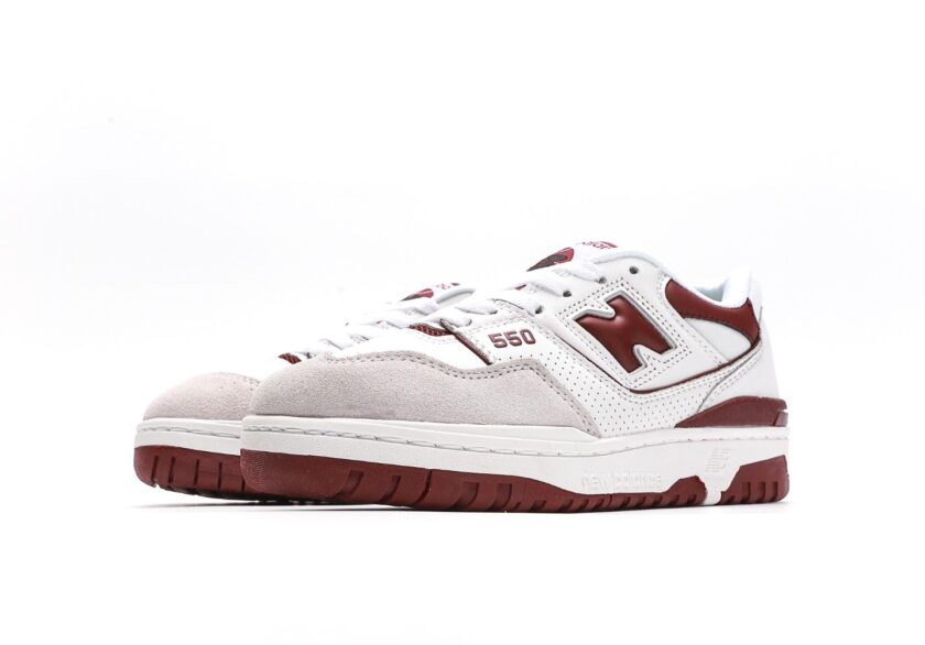 New Balance 550 Sea Salt Burgundy - Image 5