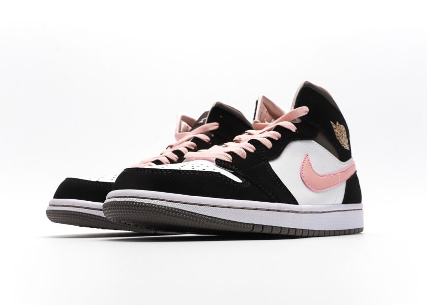 Air Jordan 1 Mid White Black Pink - Image 5