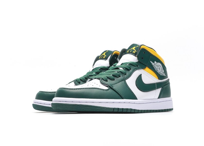 Air Jordan 1 Mid Green Yellow - Image 5