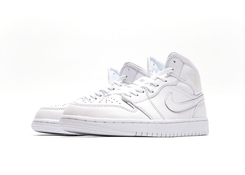 Air Jordan 1 Mid Triple White - Image 6