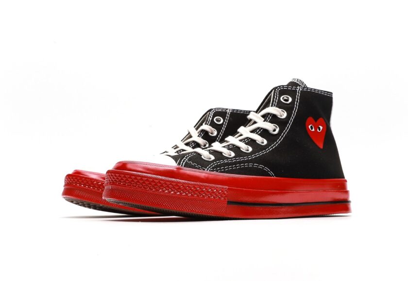 Comme Des Garçons Play X Chuck 70 High Black Red - Image 5