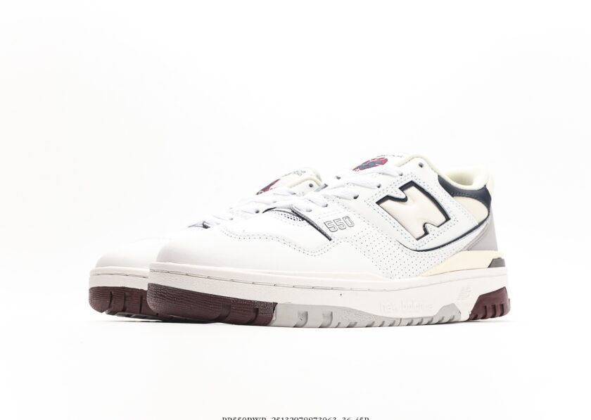 New Balance 550 White Indigo Burgundy' - Image 5