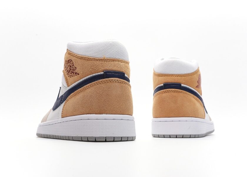 Air Jordan 1 Mid White Tan Navy - Image 6