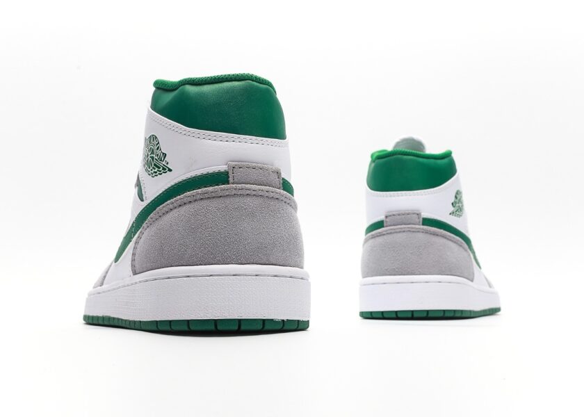 Air Jordan 1 Mid White Green Grey - Image 6