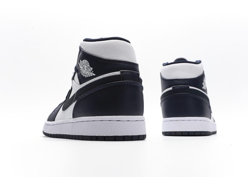 Air Jordan 1 Mid White Metallic Gold Obsidian - Image 6