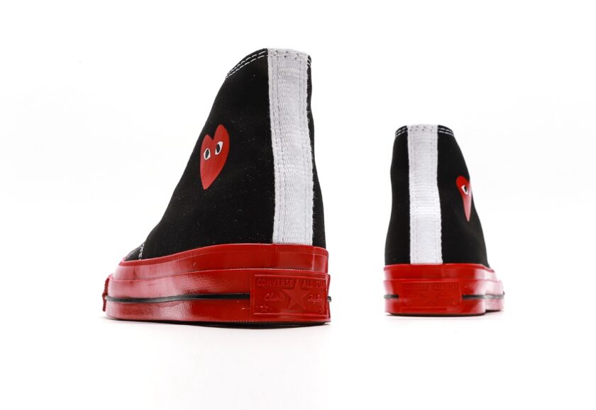 Comme Des Garçons Play X Chuck 70 High Black Red - Image 6