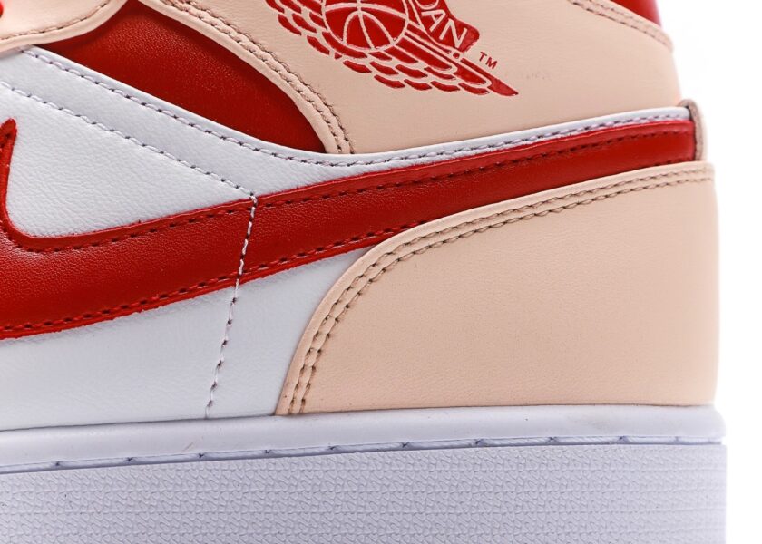 Air Jordan 1 Mid GS Beige Red - Image 7