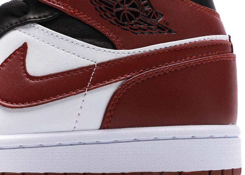 Air Jordan 1 Mid WMNS Maroon Black Gold - Image 7